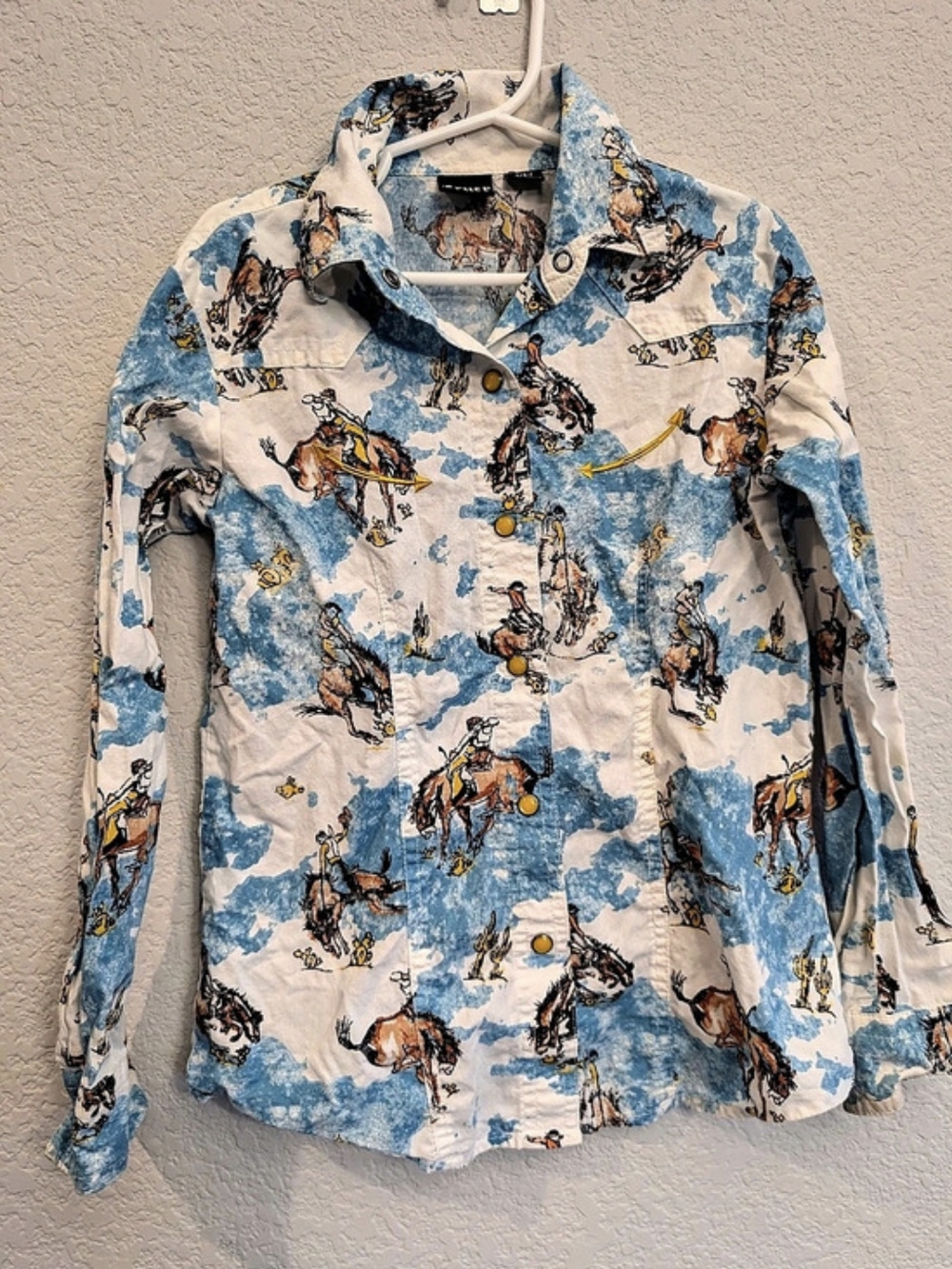 Cruel Girl's Western Print Snap-Front Shirt Size Small